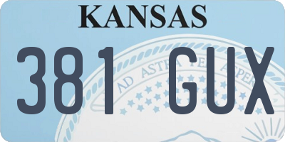 KS license plate 381GUX