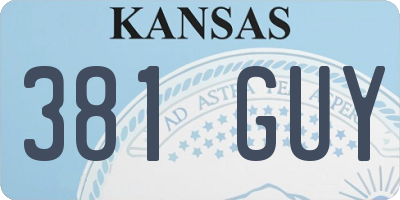 KS license plate 381GUY