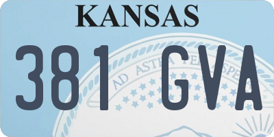 KS license plate 381GVA