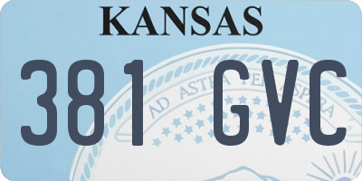 KS license plate 381GVC