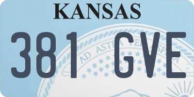 KS license plate 381GVE