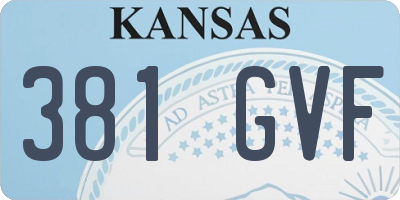 KS license plate 381GVF