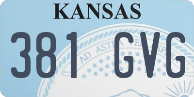 KS license plate 381GVG