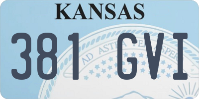 KS license plate 381GVI