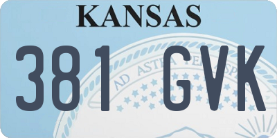 KS license plate 381GVK