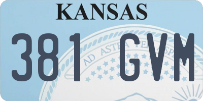 KS license plate 381GVM