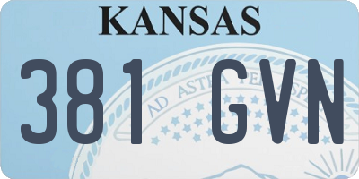 KS license plate 381GVN