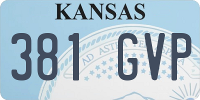 KS license plate 381GVP