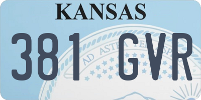 KS license plate 381GVR