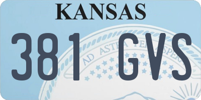 KS license plate 381GVS
