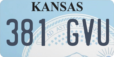 KS license plate 381GVU
