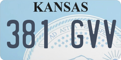 KS license plate 381GVV