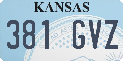 KS license plate 381GVZ