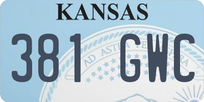 KS license plate 381GWC