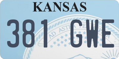 KS license plate 381GWE