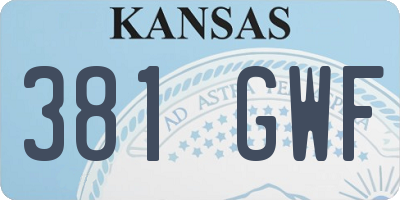 KS license plate 381GWF