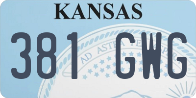 KS license plate 381GWG