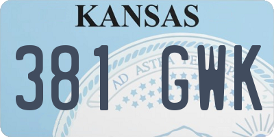 KS license plate 381GWK