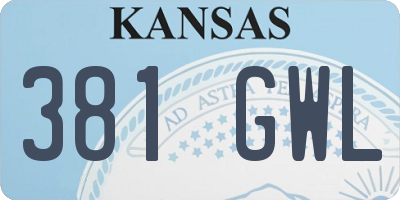KS license plate 381GWL