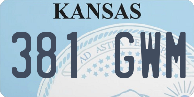 KS license plate 381GWM