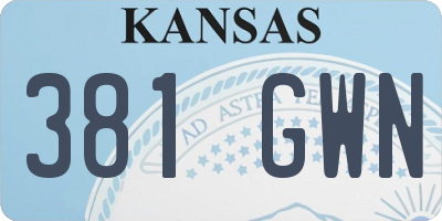 KS license plate 381GWN