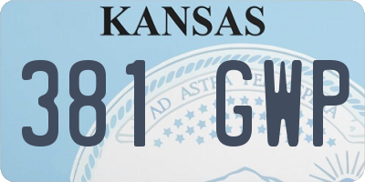 KS license plate 381GWP