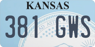 KS license plate 381GWS