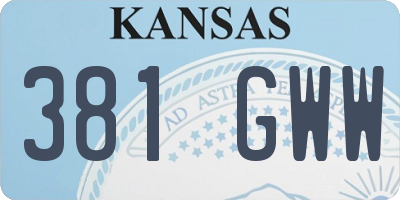 KS license plate 381GWW