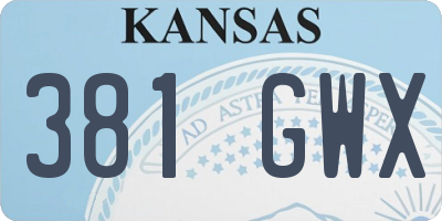 KS license plate 381GWX