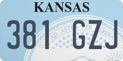 KS license plate 381GZJ