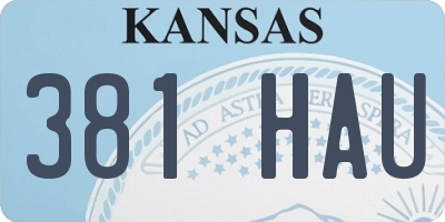 KS license plate 381HAU