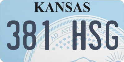 KS license plate 381HSG