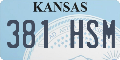KS license plate 381HSM