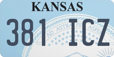 KS license plate 381ICZ