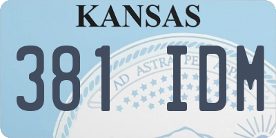 KS license plate 381IDM