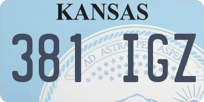 KS license plate 381IGZ