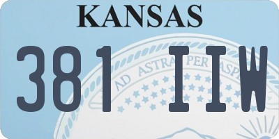 KS license plate 381IIW
