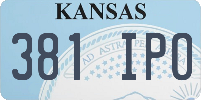 KS license plate 381IPO