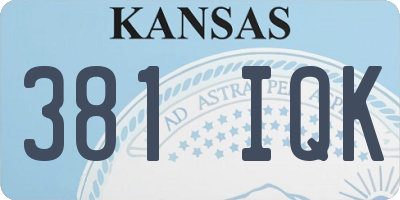 KS license plate 381IQK