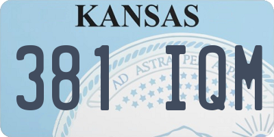 KS license plate 381IQM