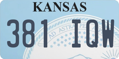KS license plate 381IQW