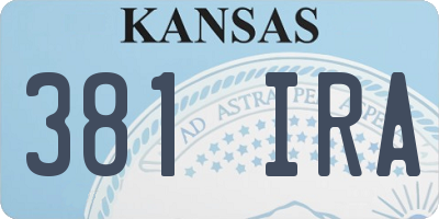 KS license plate 381IRA