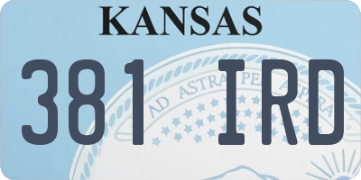 KS license plate 381IRD