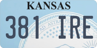 KS license plate 381IRE