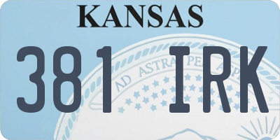 KS license plate 381IRK