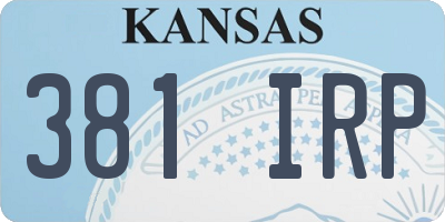 KS license plate 381IRP