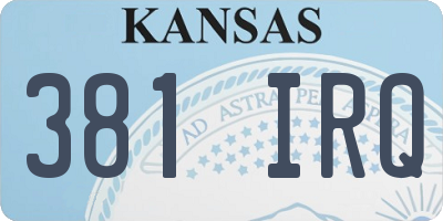 KS license plate 381IRQ