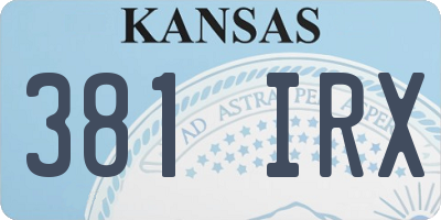 KS license plate 381IRX
