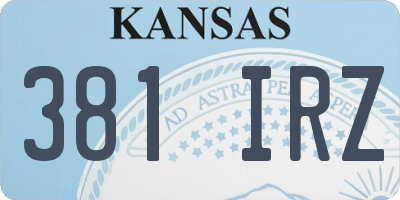 KS license plate 381IRZ