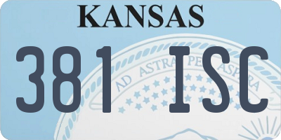 KS license plate 381ISC